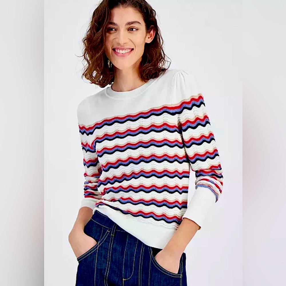 Tommy Hilfiger Women's Scallop Stripe Cotton XL NWT